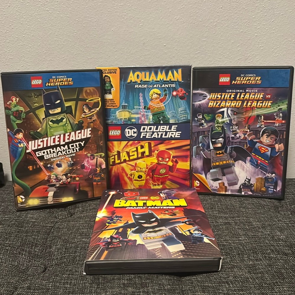 LEGO DC super hero lot of dvds like new